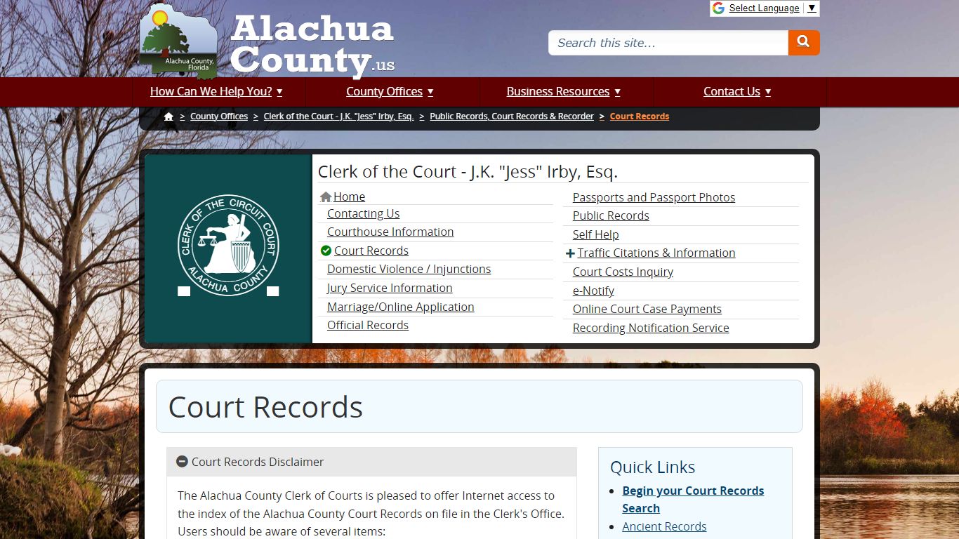 Court Records - Alachua County